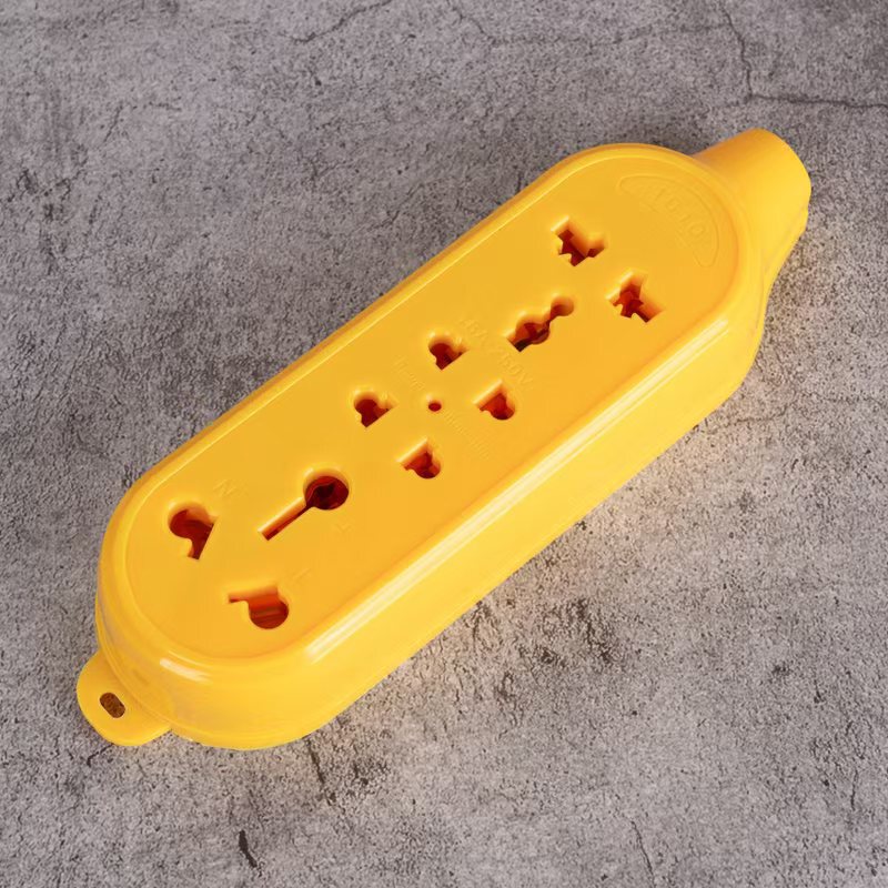 Foreign trade yellow soft rubber socket ten-hole socket with light plug European-style jack Thailand Cambodia Laos plug-in