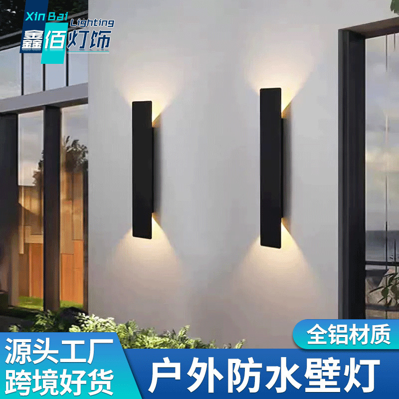 Outdoor Waterproof Wall Lamp with Up-And-Down Lighting, Led Linear Light, Rectangular Decorative Light for Living Room Background Wall and Corridor Outdoor Waterproof Wall Lamp with Up-And-Down Lighting, Led Linear Light, Rectangular Decorative Light for Living Room Background Wall and Corridor