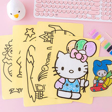 儿童沙画diy 黄底大小号手工益智儿童幼儿园创意彩沙绘玩具批发