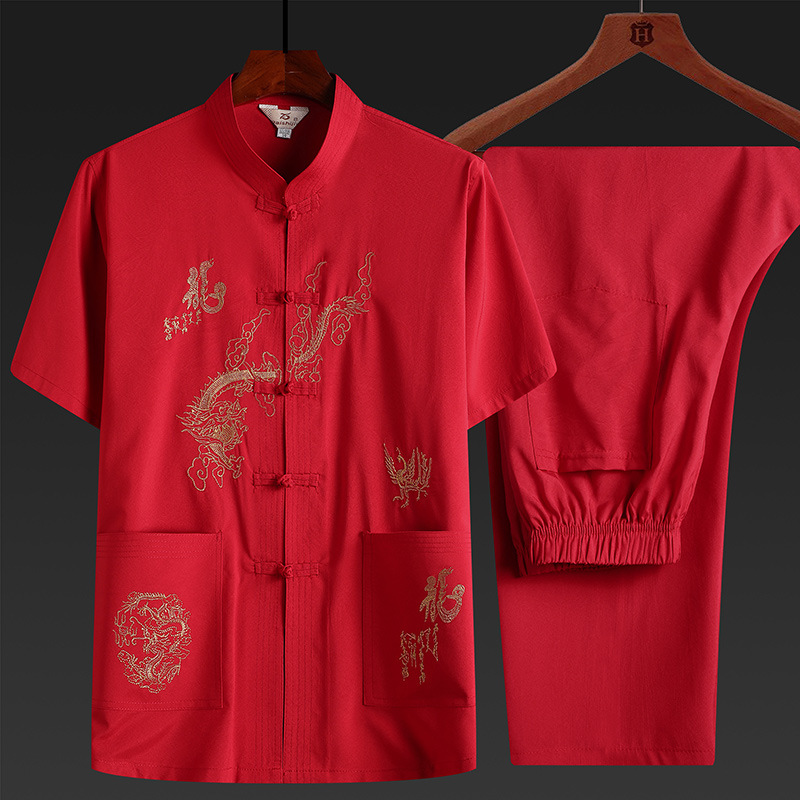 NN Chinese-style Tang suit for middle-aged and elderly men, winter outfit for dads and grandpas, festive Chinese-style button-down with elegant embroidery