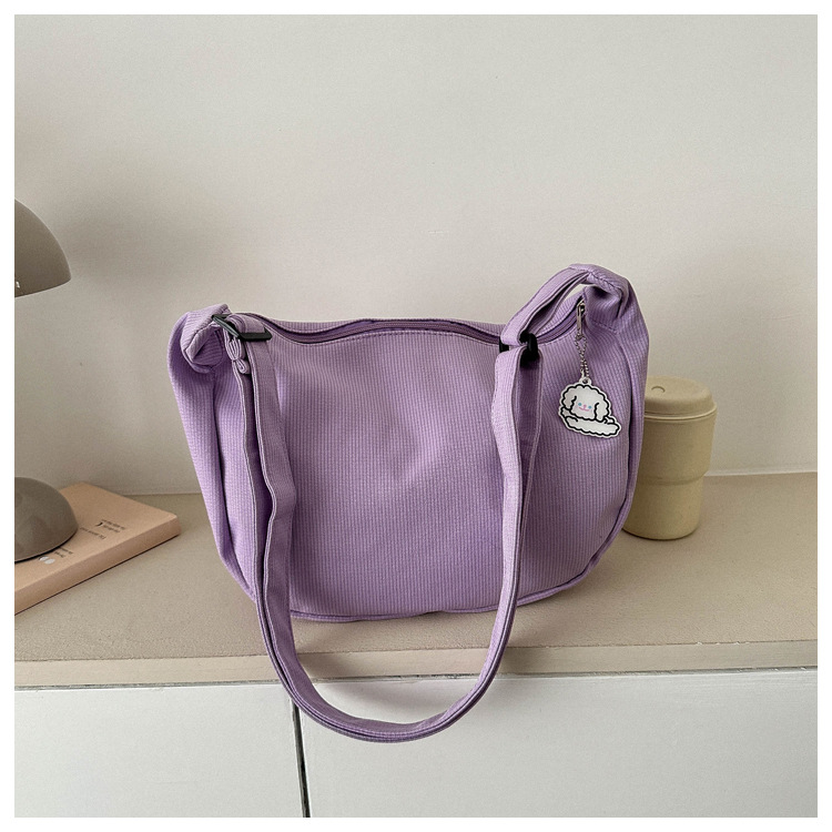 Large capacity canvas shoulder for women in spring summer 2023, new solid color, simple and fashionable casual bag,_voghion.com