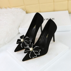 9511-H16 European and American style high heels, women's shoes, thin heels, super high heels, suede, shallow mouth,