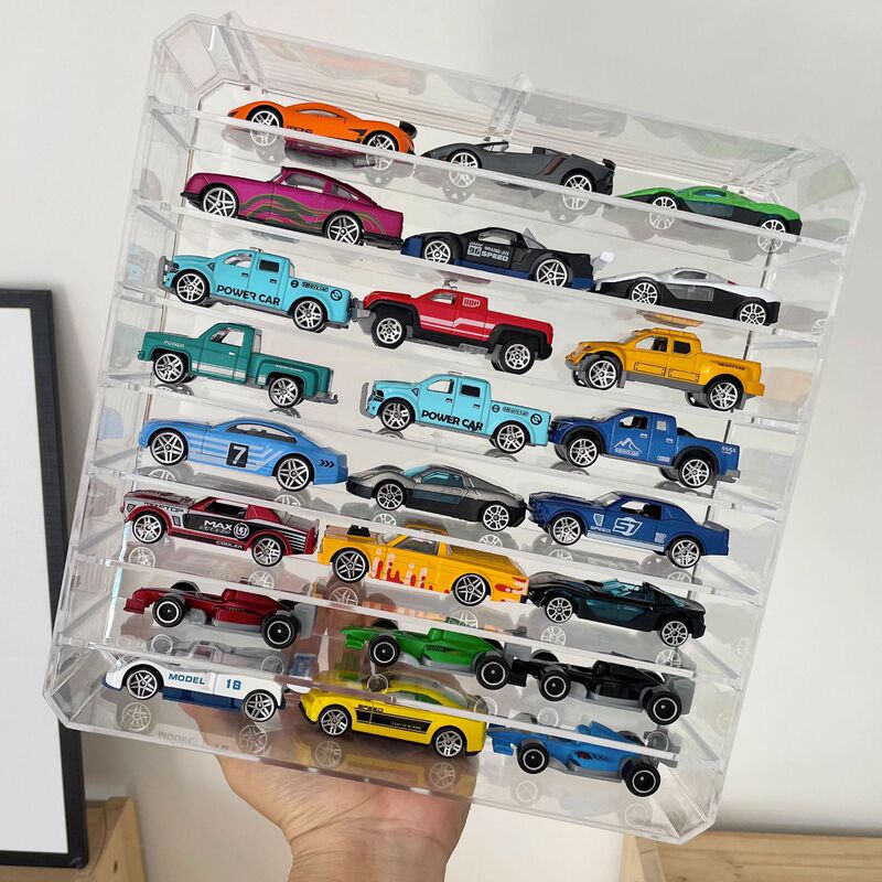 Factory wholesale toy car model storage box compartment multi-layer transparent rack 1:64 hot wheels parking box Factory wholesale toy car model storage box compartment multi-layer transparent rack 1:64 hot wheels parking box