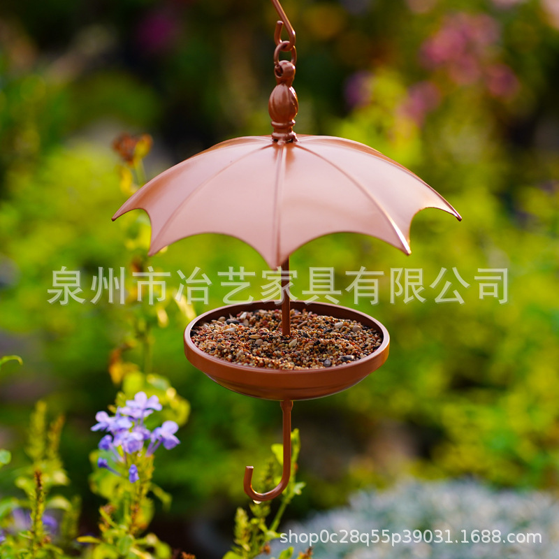 跨境2025爆款伞形 喂鸟器喂食器花园庭院装饰雨伞工艺品|undefined