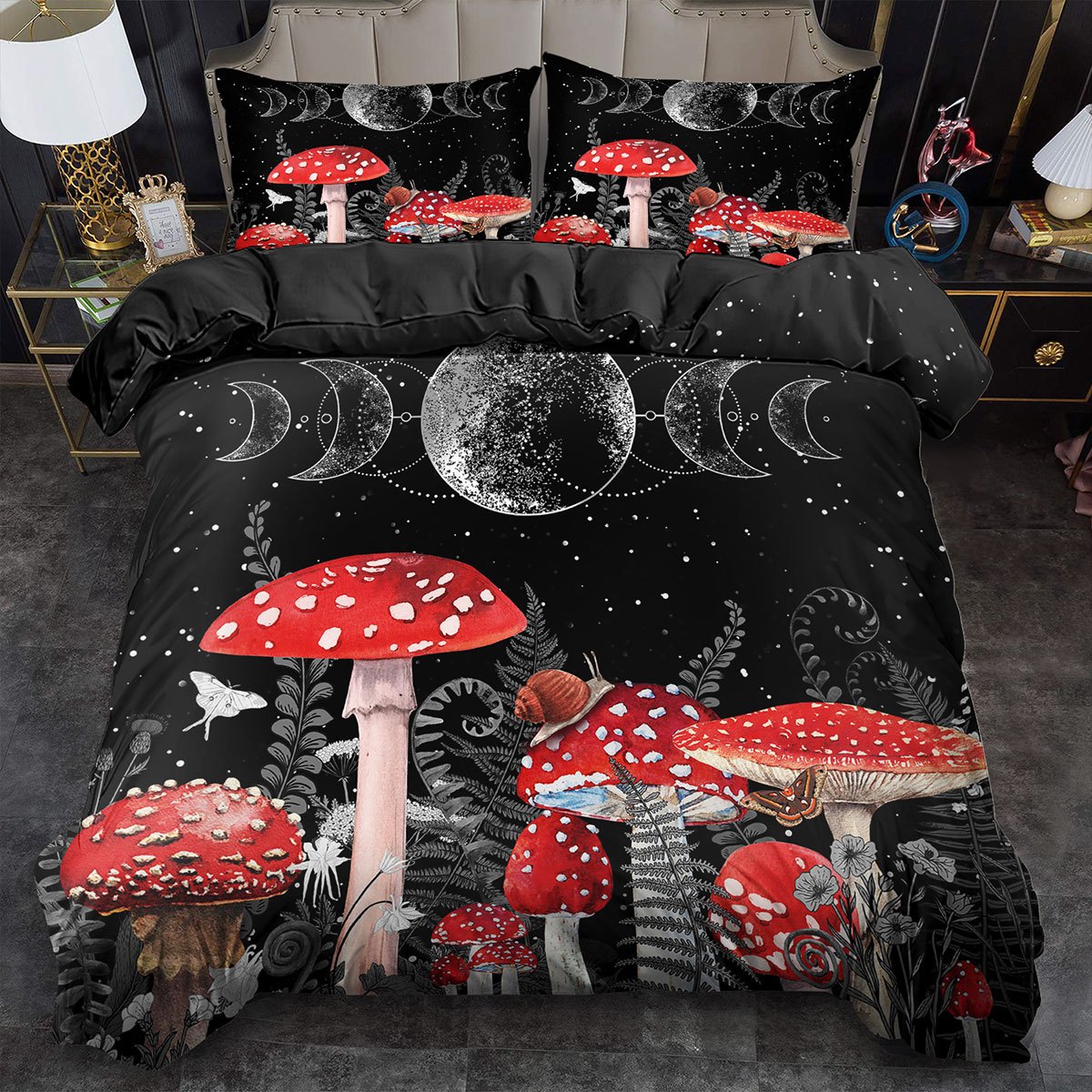 TEMU / JIT textil doméstico molido impresión digital de color iluminante set de colcha con patrón forestal para diseñar