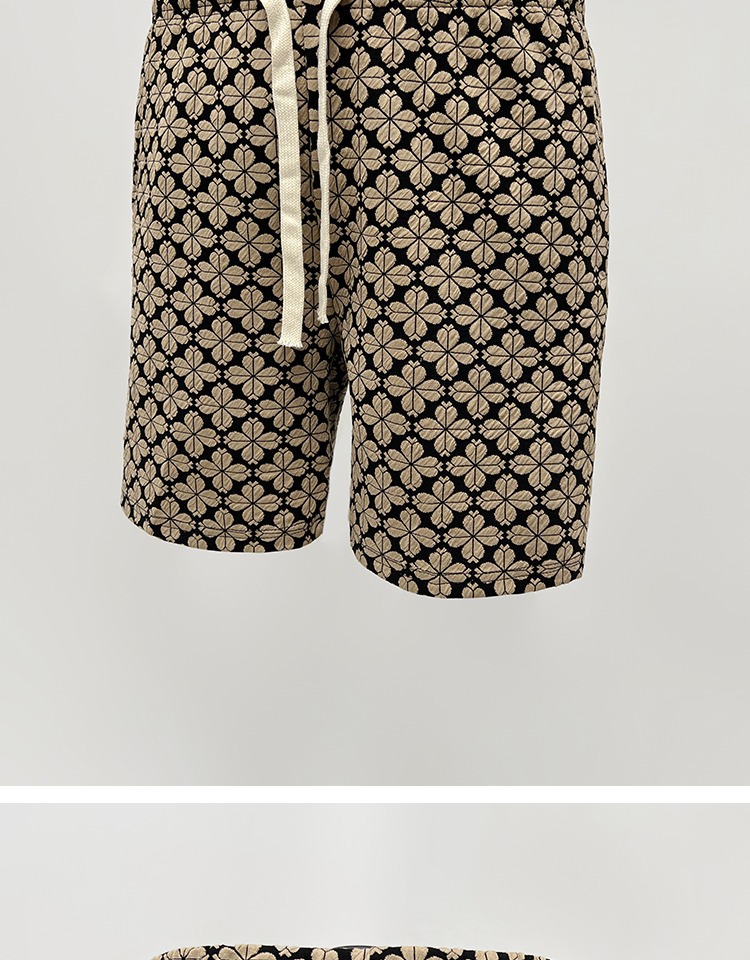 Men's Women's Trendy Houndstooth Casual Straight Leg Loose Fit Summer Shorts All Over Floral Print Beach Clothing_viptrois.com