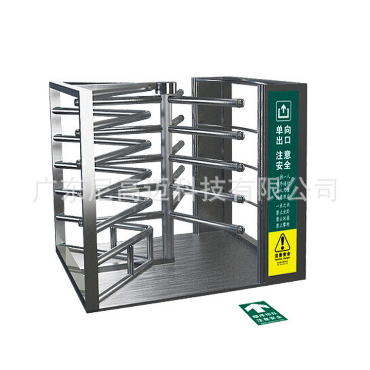 火车站单向梳状转门钢化玻璃透明旋转人行道闸机械手动单限三辊閘