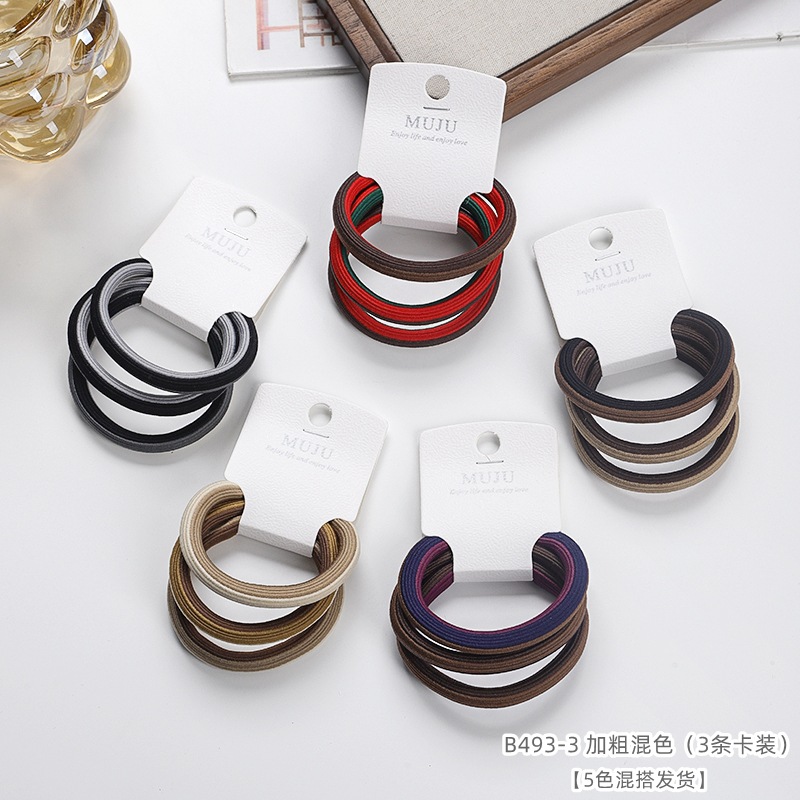 [Carga de tarjeta] sensación de alto nivel coreano de cabello de código de barras de moda de alta elasticidad de cabello anillo de cabello correa de cola de caballo