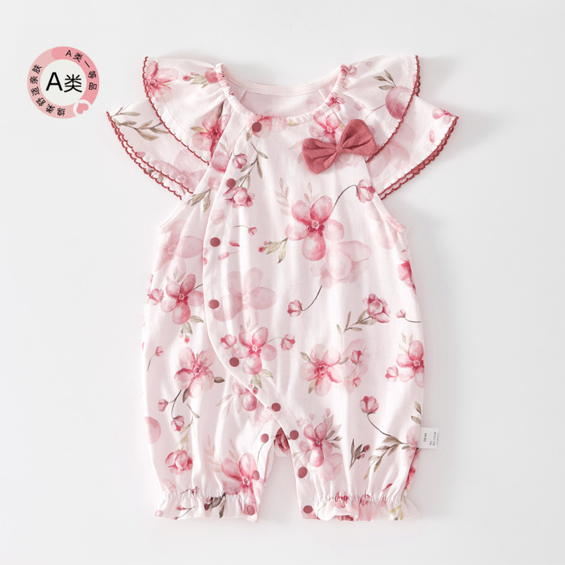 Baby's Sleeveless Summer Thin Sleeveless Baby's Hatshirt Climbing Dress Princess Western Style Air Conditioning Pajamas Newborn Clothes