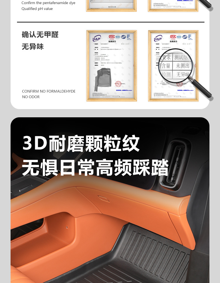 Suitable for the interior modification of the HarmonyOS Smart Travel AITO M8, 5/6-seater front two rows with threshold covers, TPE car floor mat accessories