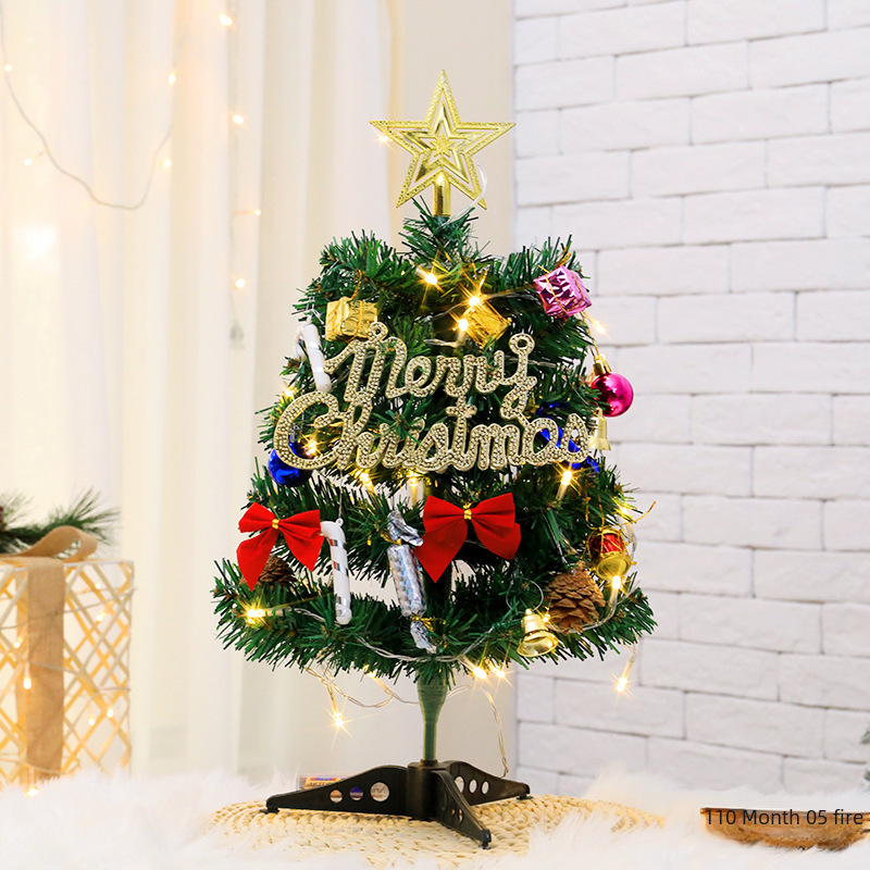 DIY Christmas Tree Kit with Lights, Christmas Desk Decoration, Mini Christmas Tree Ornament, Christmas Decorative Supplies