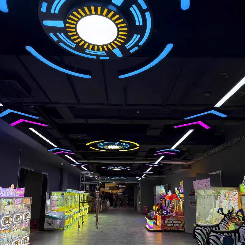 LED empalmado lámpara de barra larga sala de juegos centro comercial supermercado sala de baile ciudad de juegos para niños parque de juegos luz de modelado
