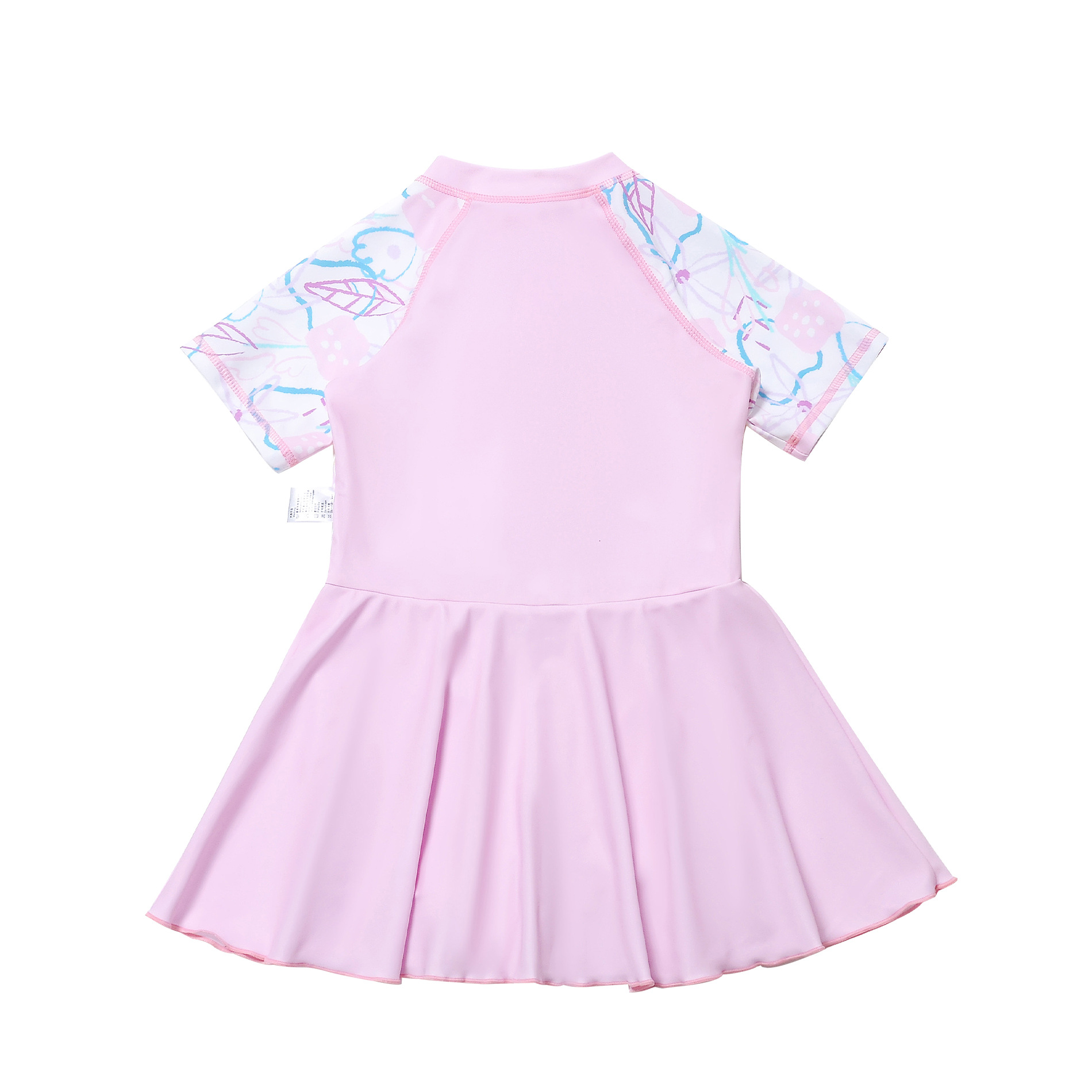 Pige badedragt solbeskyttelse prinsesse stil lyserød rød_voghion.com