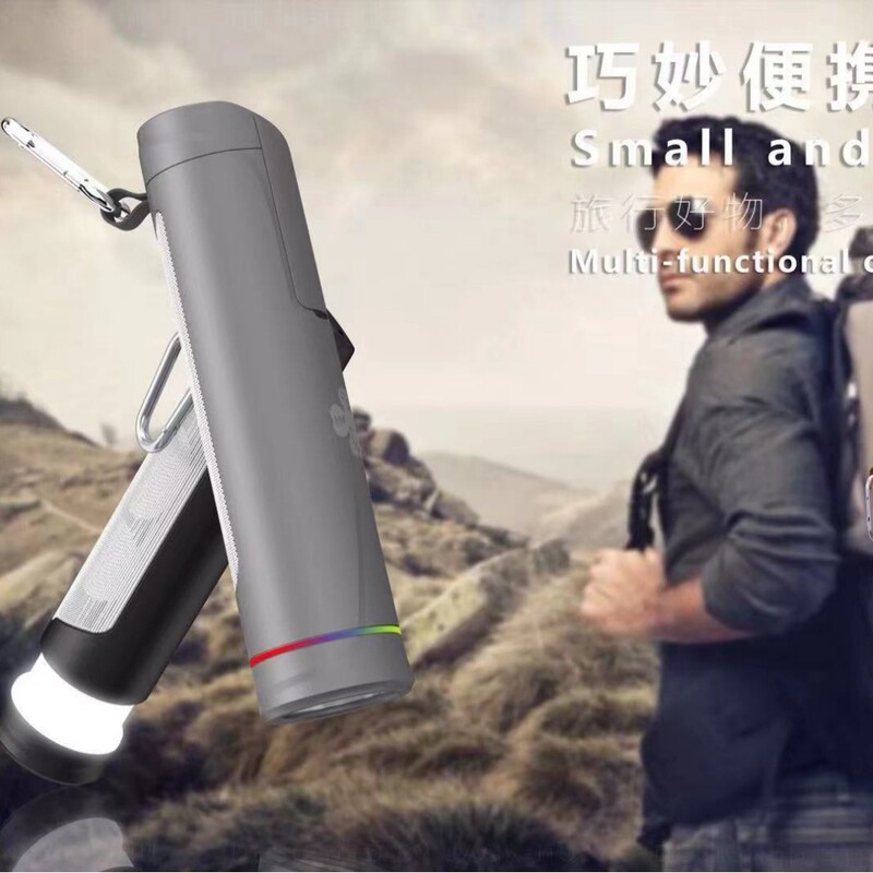 新しい多機能屋外スピーカー、コンパクトなミニポータブル Bluetooth スピーカーと懐中電灯自撮り棒ホルダー|undefined