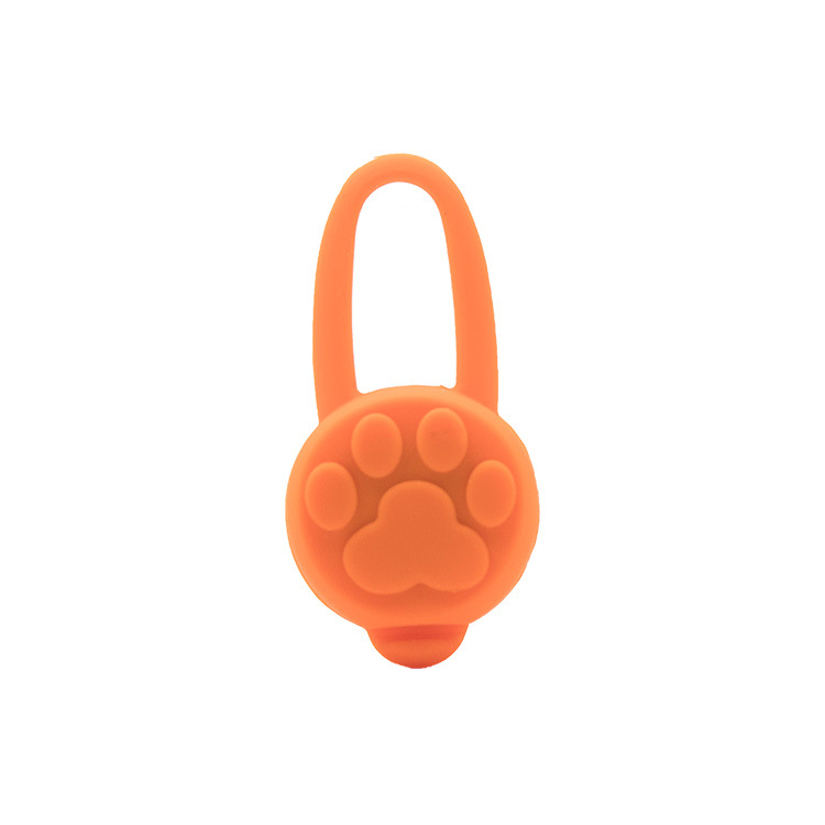 Suministro directo de fábrica de silicona LED colgante luminoso anti-perro perdido mascota viaje al aire libre luz de advertencia de impresión de la pata