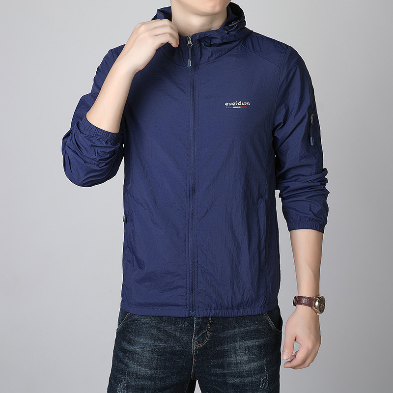 2024 moda nueva chaqueta de protección solar para hombres abrigo delgado de verano deportivo al aire libre transpirable anti-UV ropa de piel