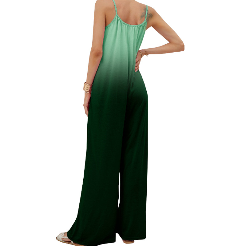 Summer Women Clothing Casual Loose Sleeveless High Waist Jumpsuit