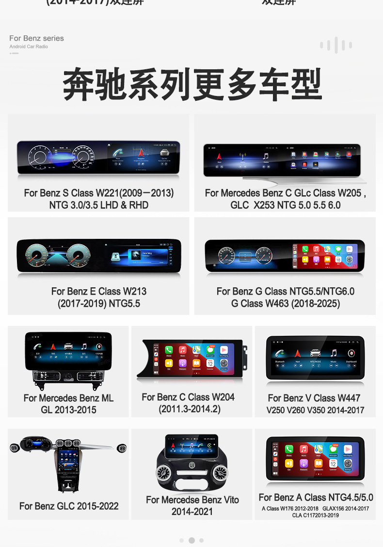 Suitable for 2014-2017 Mercedes-Benz S-Class W222 Instrument Panel In-Car Navigation Display Central Control Large Long-Screen Dual-Screen System