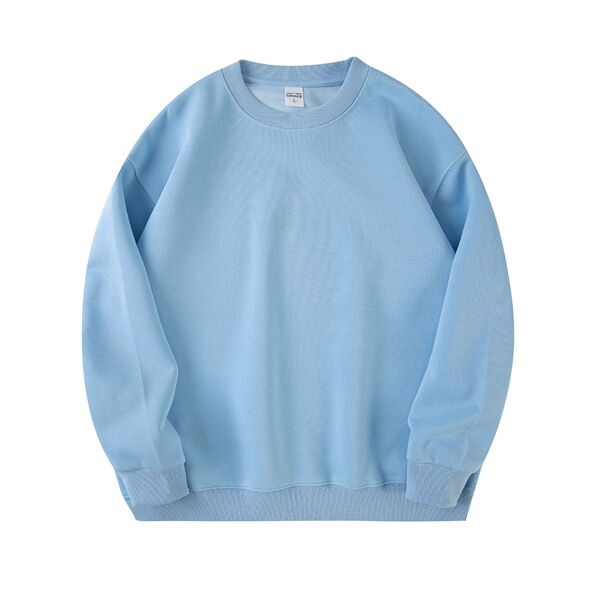 Cotton universal sweatshirt with a round collar for leisure