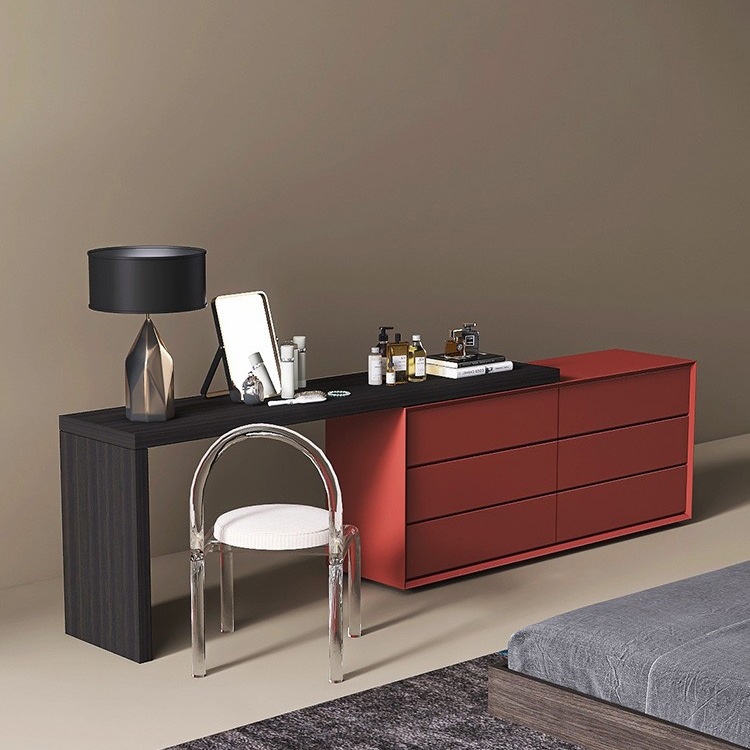 Painted Dressing Table and Cupboard Integrated Italian Minimalist Bedroom Tv Cabinet Dressing Table Desk Bedside Storage E^