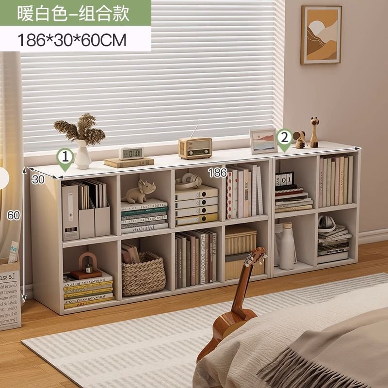 Estantería de piso a techo, gabinete de ocho cuadrículas, hogar simple, sala de estar para niños, estantería pequeña de varios pisos contra la pared, estante de almacenamiento de libros