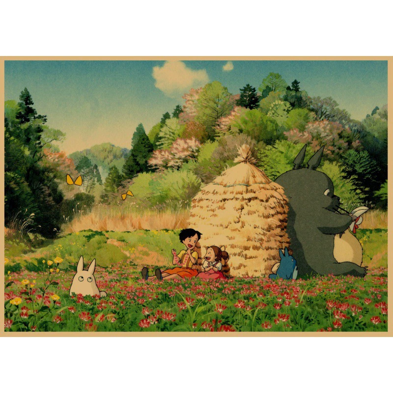 Постер аниме Миядзакки (Тоторо/Чихиро) A3 29.7×42 см, 150 г художественная бумага, настенная декор