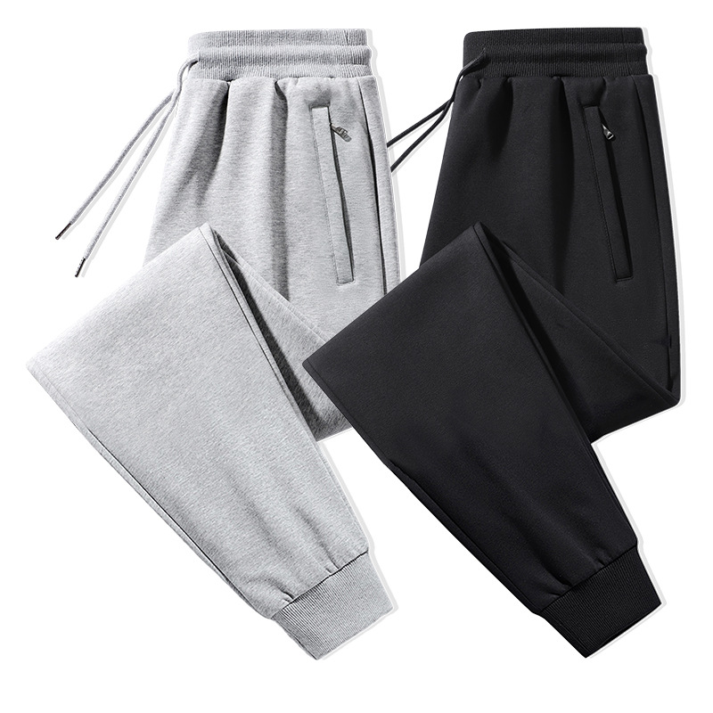 Nuovi pantaloni sportivi da uomo in puro cotone casual 2024 autunno e inverno in velluto taglie forti pantaloni della tuta larghi a gamba dritta_voghion.com