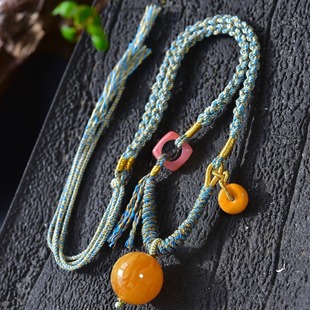 Натуральный браслет с одной бусиной из воскового агата, цепочка до ключиц, ожерелье, подвеска, украшение-шарик