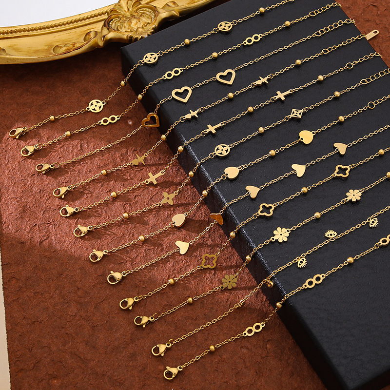 European and American New Hot-Selling Couple Bracelets, Fashionable and Simple Titanium Steel Bracelets Plated with 18K Real Gold Ins Accessible Luxury Hand Jewelry