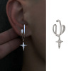 Klein blue ear clip no ear pierced earrings men's unique neutral wind ear bone lever Han Chao cool street wind earrings