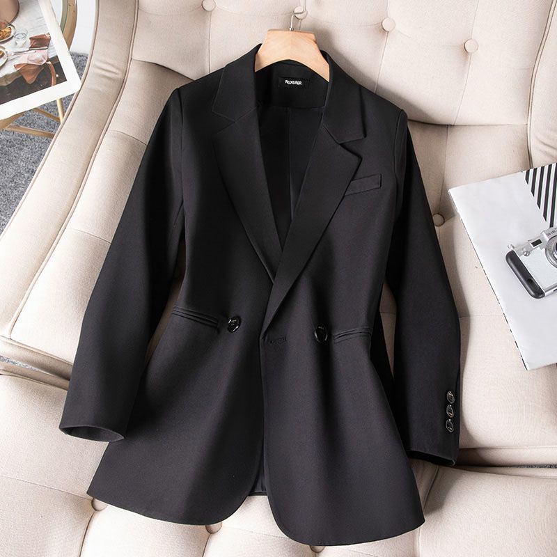休闲小西装外套女2025秋季新款职业西服春秋时尚设计感后开叉上衣|undefined