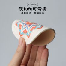 定制吸水餐垫杯垫来图印制咖啡杯垫茶隔热垫PVC皮革皮革定制