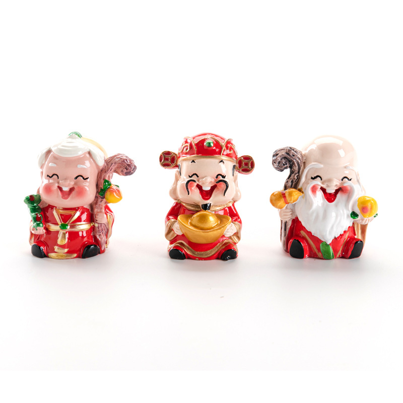 老人祝寿摆件寿婆寿公烘焙装饰 树脂工艺品车载公仔盆景汽车摆件