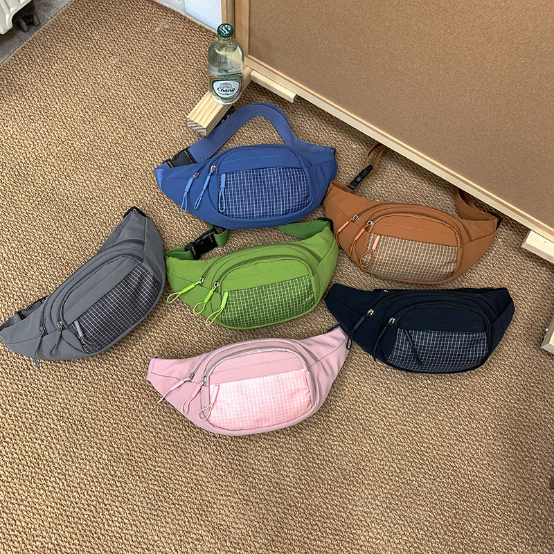 Multi-Zipper Outdoor Travel Chest Bag, New Amazon Export Hit, Parent-Child Small Crossbody Bag, Simple and Durable Cross-Border Waist Bag