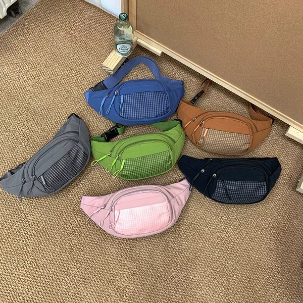 Multi-Zipper Outdoor Travel Chest Bag, New Amazon Export Hit, Parent-Child Small Crossbody Bag, Simple and Durable Cross-Border Waist Bag