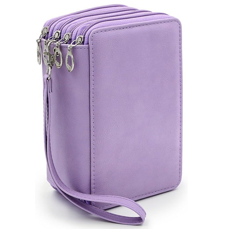 Estuche minimalista japonés de PU con 72 agujeros y 4 capas para estudiantes, bolsa de almacenamiento vertical para dibujo, venta al por mayor transfronteriza.