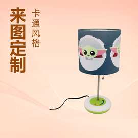 卡通小羊头图案丝印灯罩儿童卧室房间床头睡眠LED氛围装饰台灯