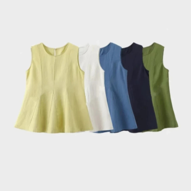 Japanese-Style Sleeveless Vest for Women, Age-Reducing, Versatile Outerwear, Ruffled Top, Simple Everyday Basic Top