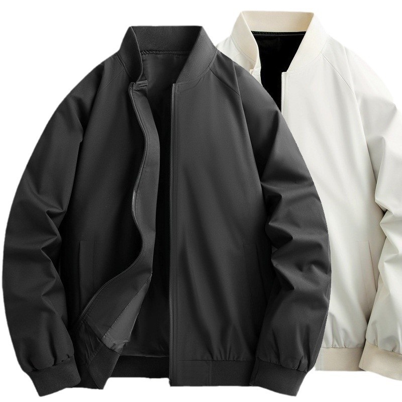 Chaqueta de hombre primavera y otoño casual chaqueta de béisbol estilo americano de moda de estilo general chaqueta de color sólido hombre grande ropa de hombre