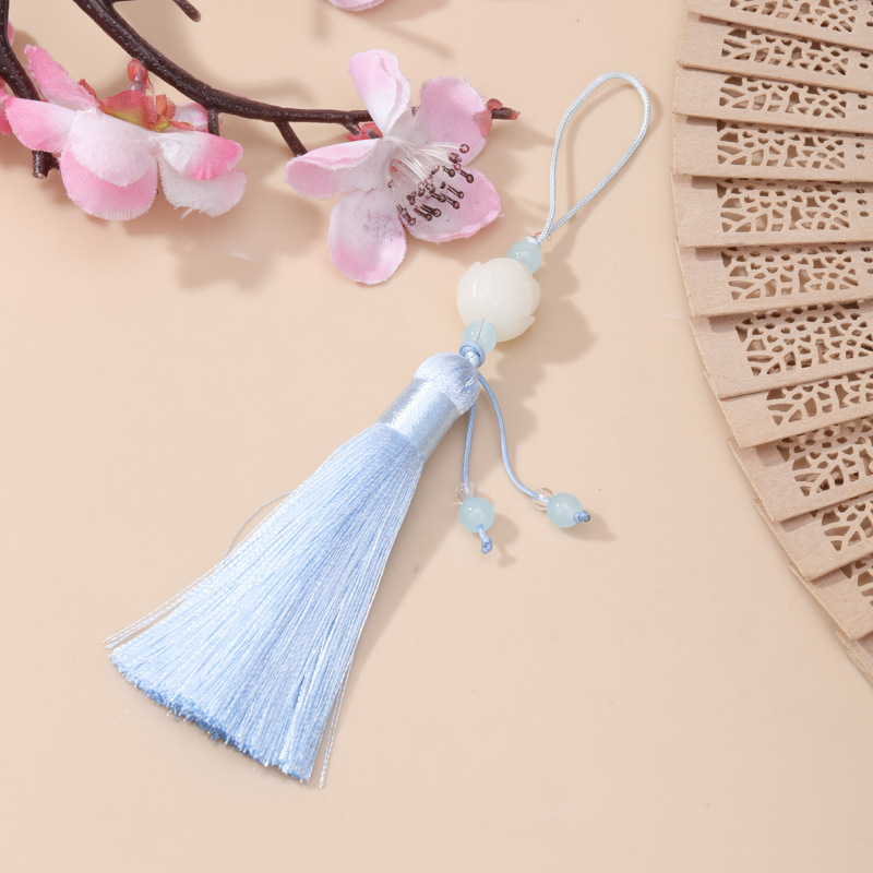 8cm三层莲花流苏手工diy手机吊穗车内吊坠包包挂件挂饰厂家批发款|undefined