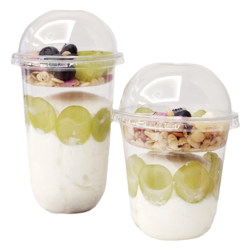360ml double-layer yogurt Youge Cup with inner support plastic ice cream cake Cup disposable cup wholesale