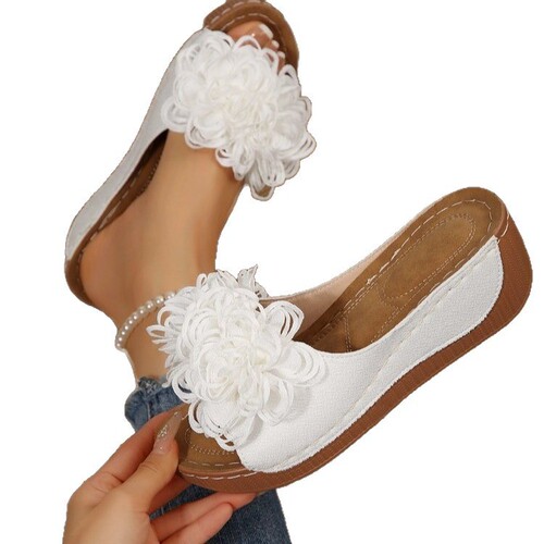Women's Summer New Fish Mouth Flower Comfort Outdoor Beach Sandals Wholesale