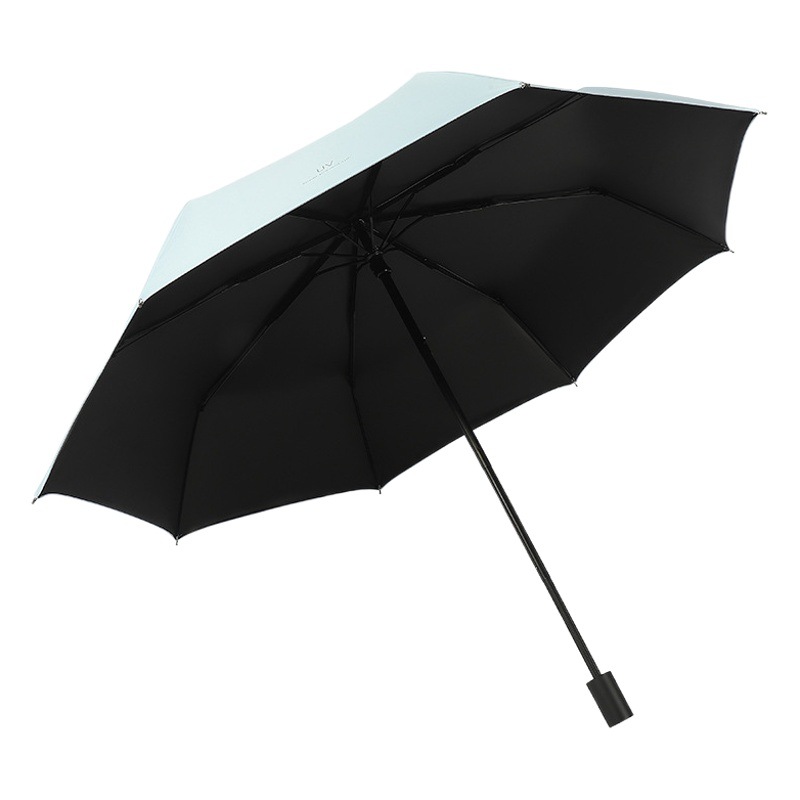 Paraguas automático plegable manual, paraguas UV con capa negra, paraguas grueso para sol y lluvia, sombrilla, venta de fábrica