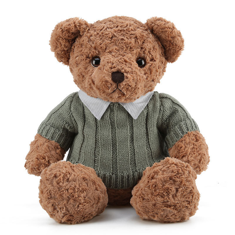 Suéter genuino oso de peluche muñeca de peluche muñeca de oso para enviar a la niña abrazo oso regalo de cumpleaños muñeca de trapo