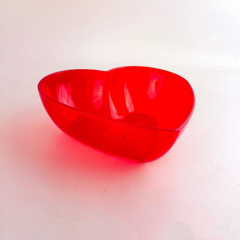 Foreign Trade Valentine's Day Series Plastic Transparent Loving Heart Shape Dinner Plate Bowl Set Dessert Party Decoration Plate