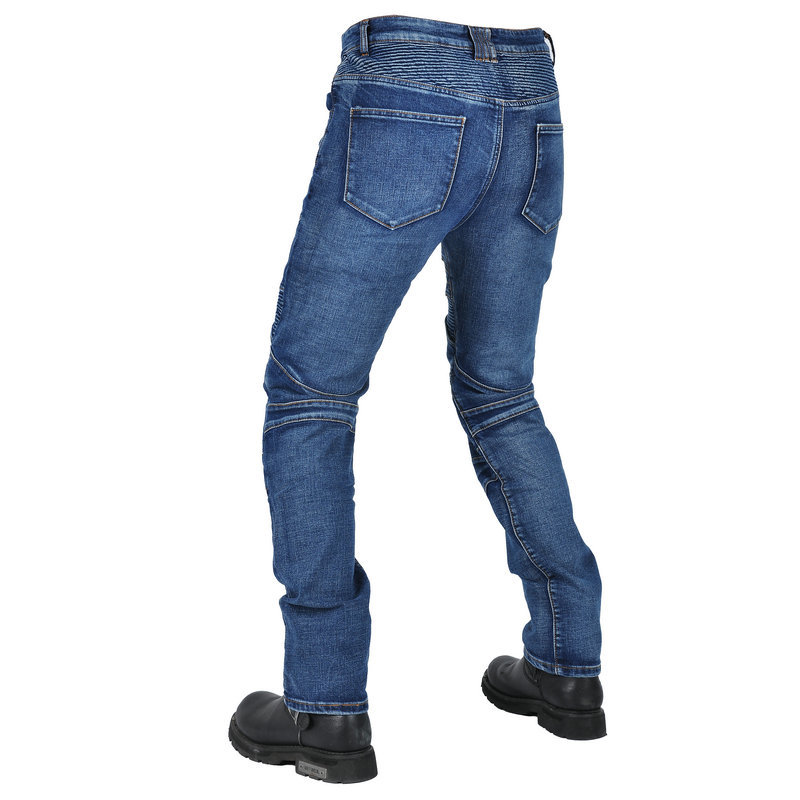 Pantalones vaqueros de la motocicleta de los hombres retro casual anti-caída pantalones Kevlar resistente al desgaste lavado estiramiento motocicleta pantalones de montar
