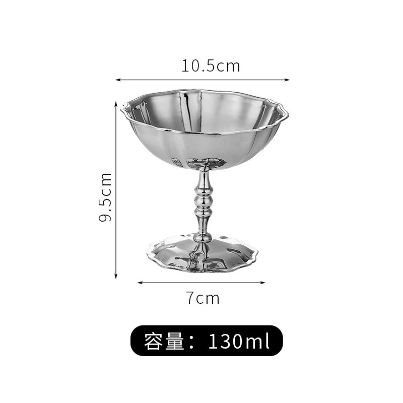 304ステンレスアイスクリームカップIce Cream Cupプリンカップ高脚カクテルカップアイスクリームカップデザートボウル|undefined