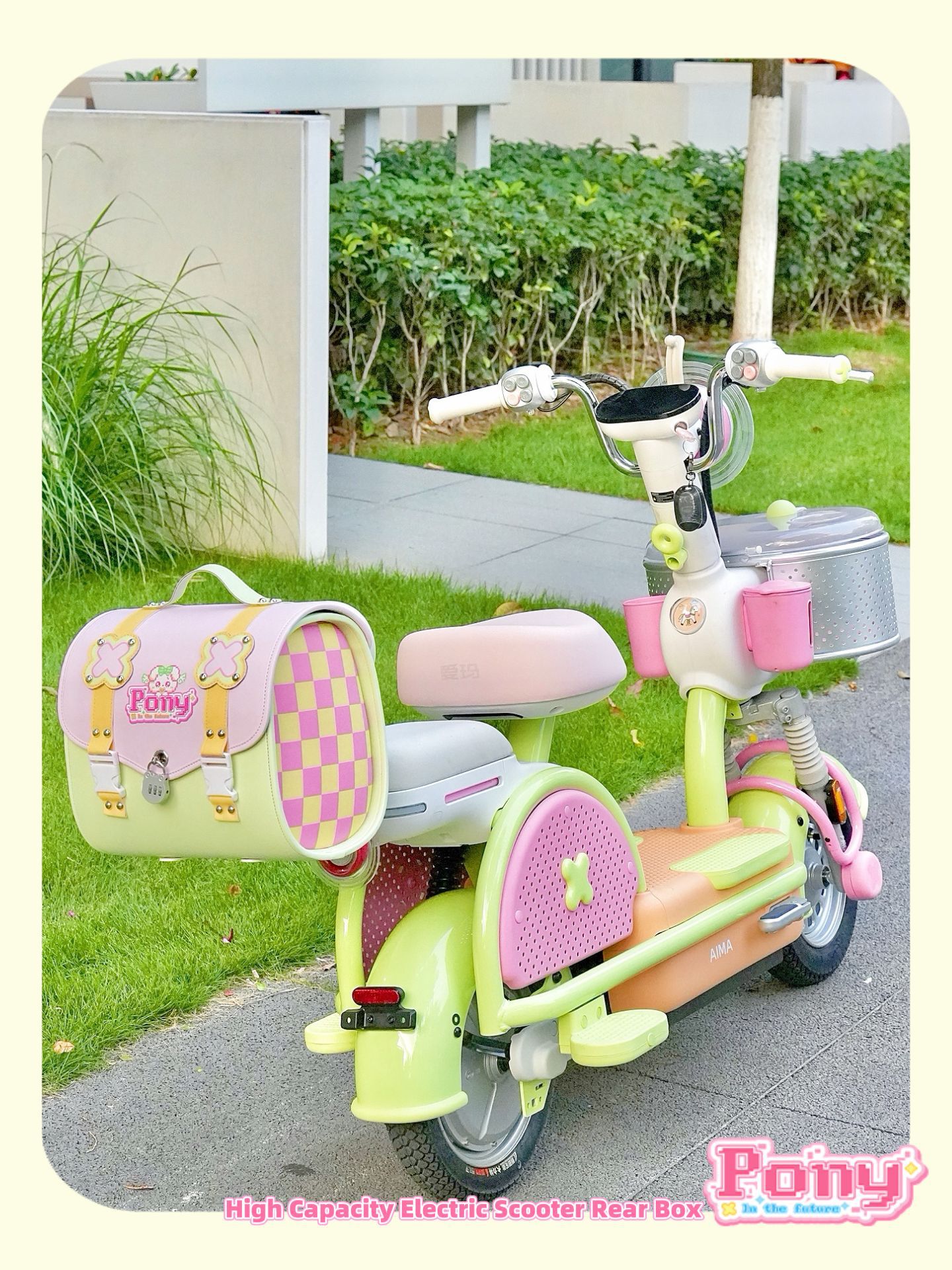 Suitable for Aima Yadi Electric Vehicles, Large-Capacity Waterproof Rear Storage Bag, Universal Leather Trunk Bag for Electric Scooters