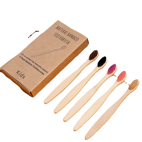 Children's Toothbrush Toothbrush Set Children's Toothbrush Soft-Bristled Bamboo Toothbrush Set Household Bamboo Toothbrush 5 Pack of 10