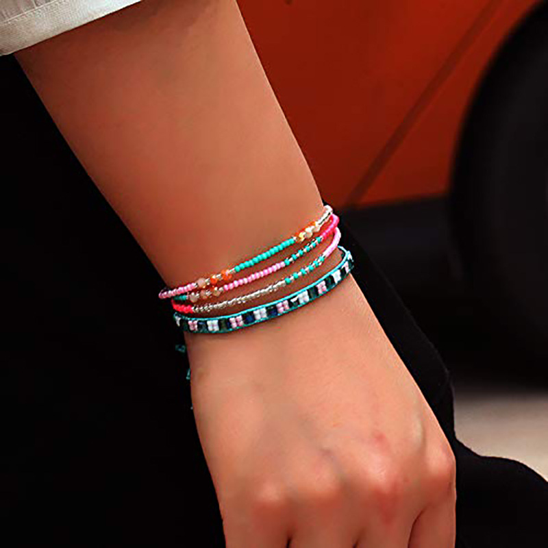 Bohémien Multicolore Perle De Rocaille Corde Perlé Femmes Bracelets 1 Pièce display picture 3